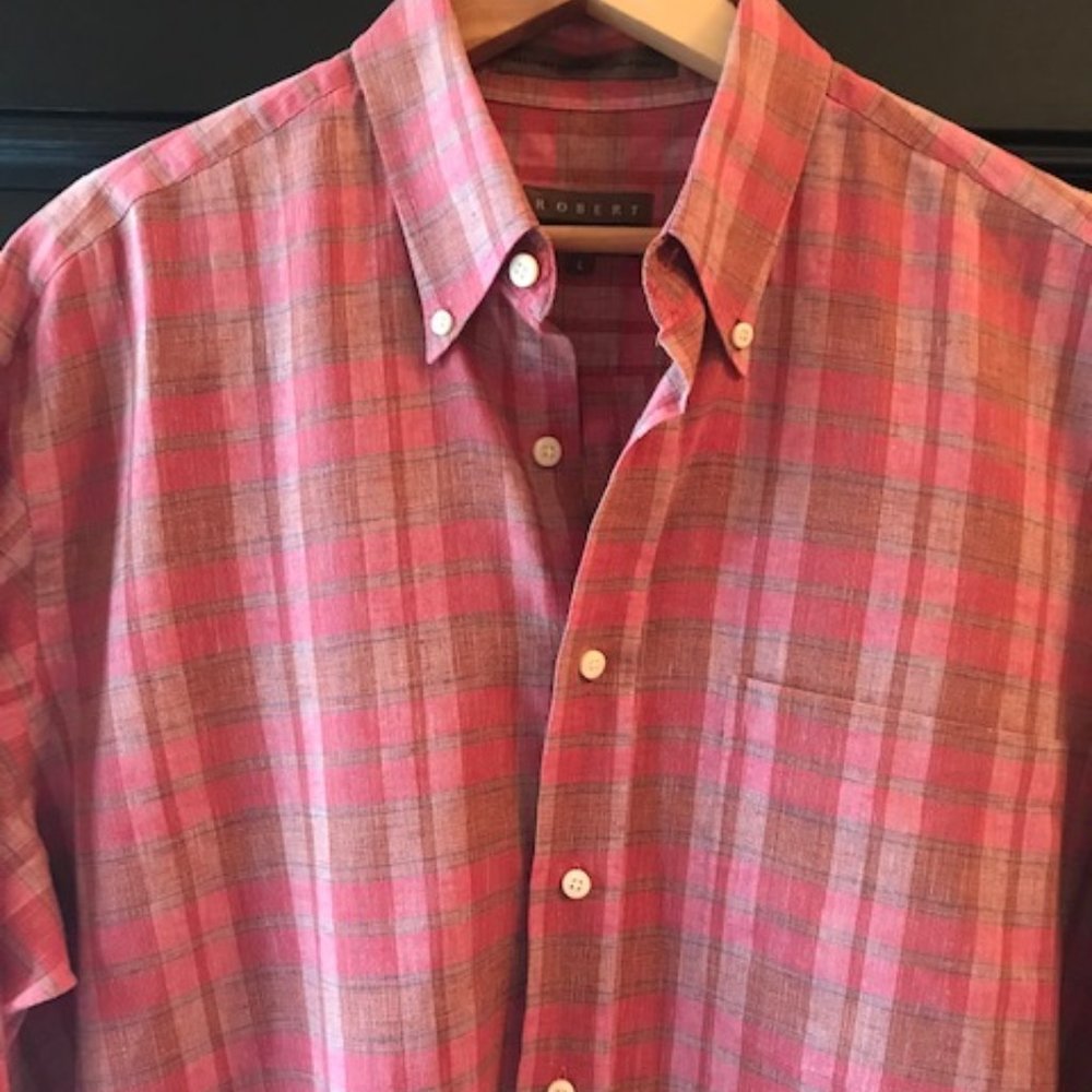 Sporty Robert Talbott Shirt in red plaid
